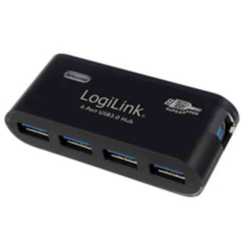 UA0170 HUB USB3.0 4-PORT W/PSU BLK LOGILINK