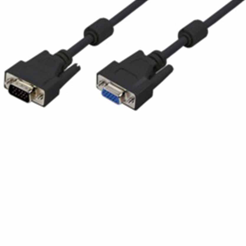 CV0005 3m M/F XGA EXT CBL 15pin BLK LOGILINK
