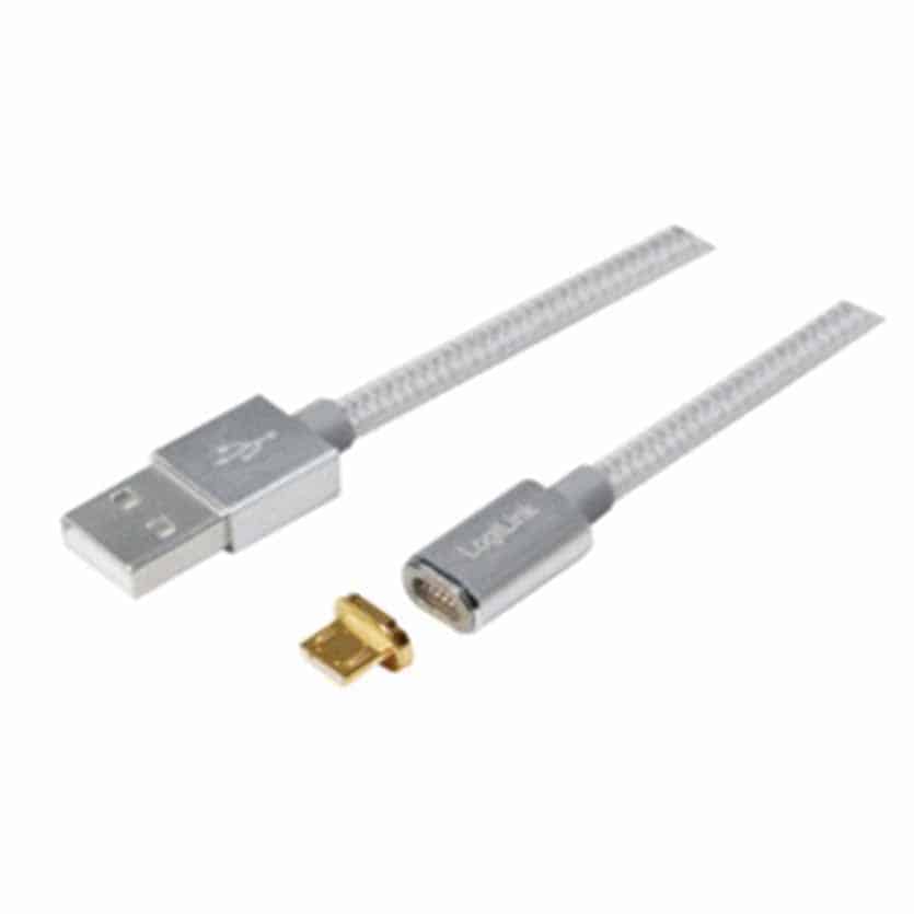 CU0117 1m MICRO-USB W/MAGNETIC ADAPTER FOR SYNC & CHARGING CBL LOGILINK