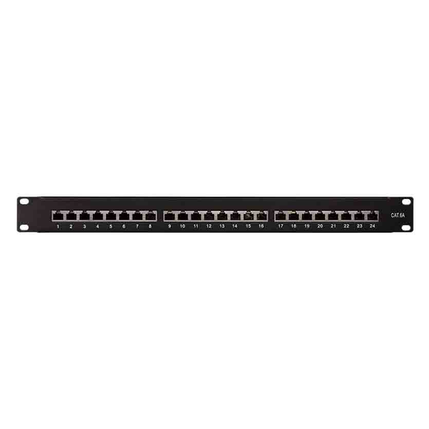 NP0061 CAT6 PATCH PANEL SHIELDED 24-Port 19″MOUNTING BLACK LOGILINK