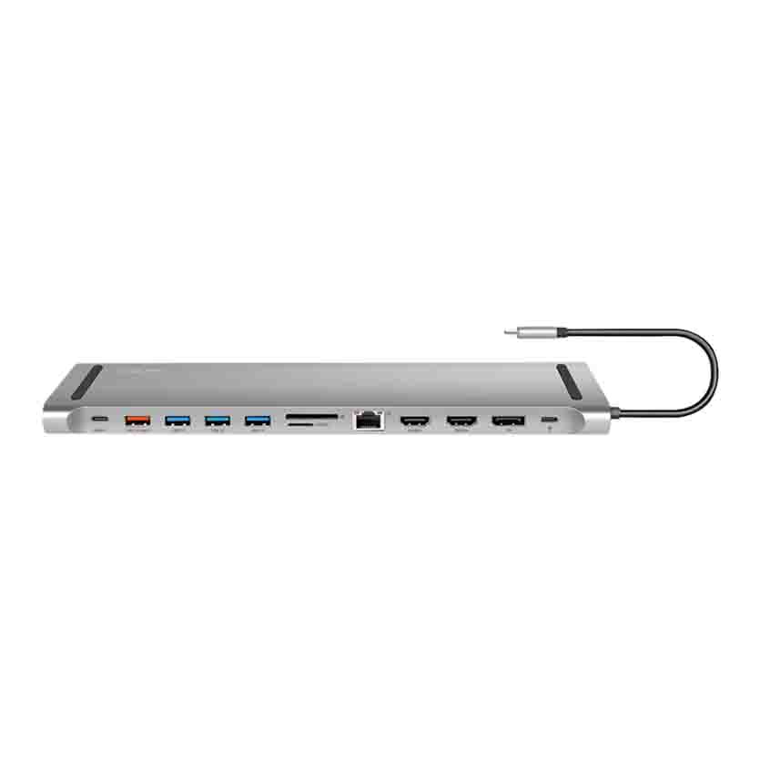 UA0411 USB3.2 DOCKING STATION USB-C 12-PORT, PD SILVER LOGILINK