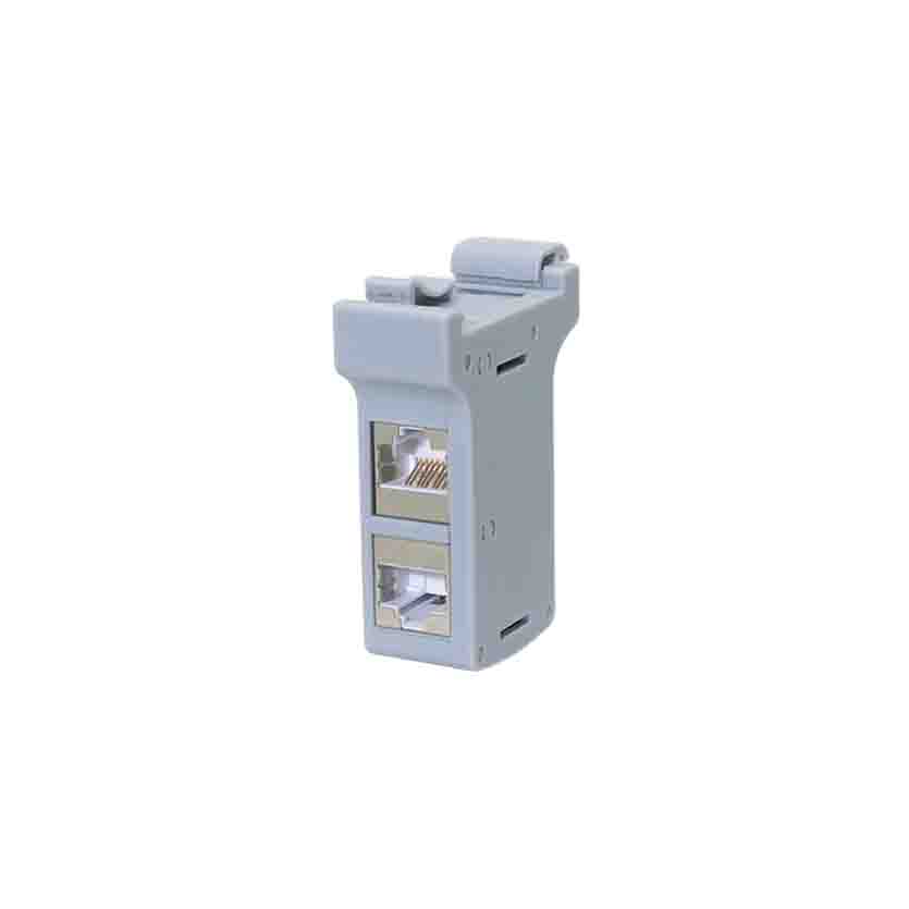 MP0079 DIN RAIL ADAPTER W/2x Cat.4A RJ45 INLINE COUPLINGS B/B SHIELDED, LOGILINK