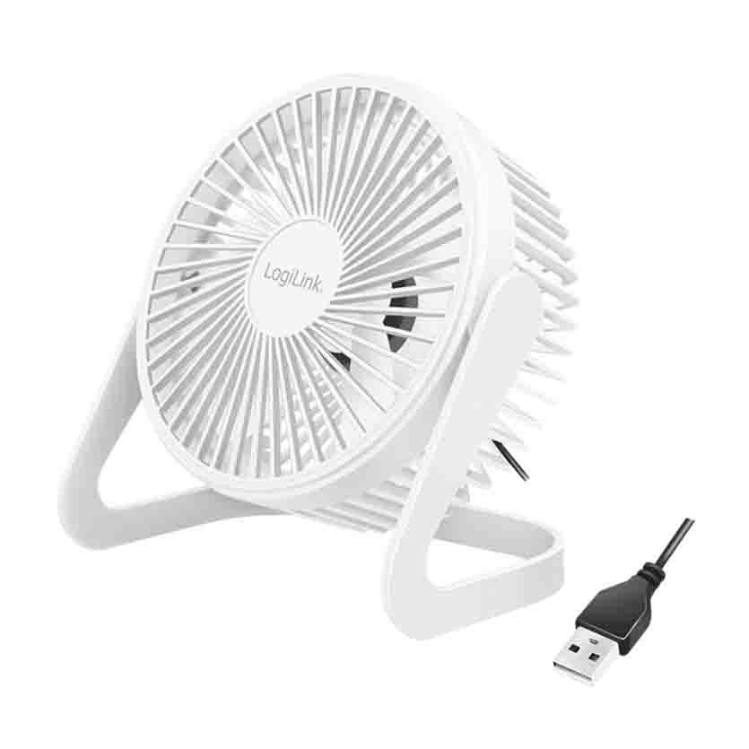UA0403 USB DESK FAN 15.24cm 40Db WHITE, LOGILINK