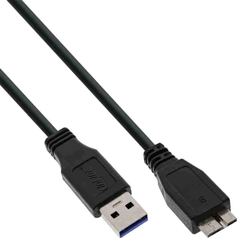 35415 1.5m USB3.2 GEN1 CABLE TYPE A MALE TO MICRO B MALE BLACK INLINE