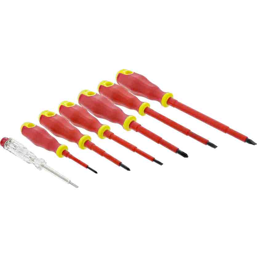 43007C SCREWDRIVER SET 7 pcs. INCL. VOLTAGE TESTER, INLINE