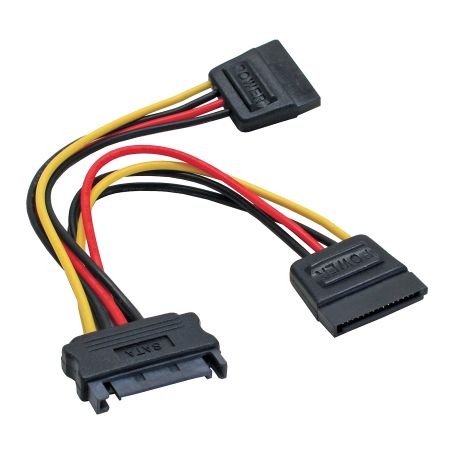 29683 0.15m SATA POWER Y-CBL FEM TO 2xSATA MALE INLINE