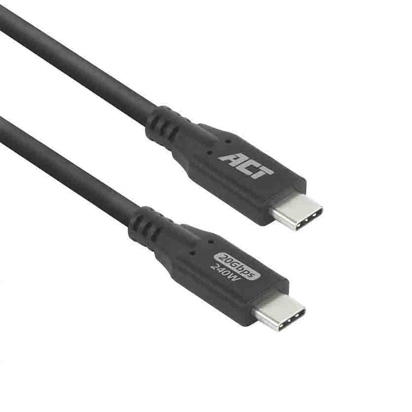 AC7420 0.5m 20Gbps USB4 240W USB TYPE-C CABLE BLACK, ACT