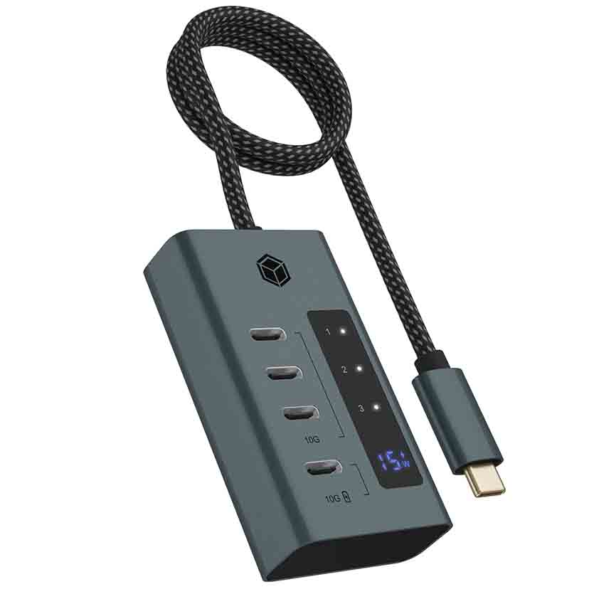 IB-HUB1454-C31 4-PORT HUB WITH 3 x USB3.2 TYPE-C & 1x USB TYPE-C 20W ICYBOX
