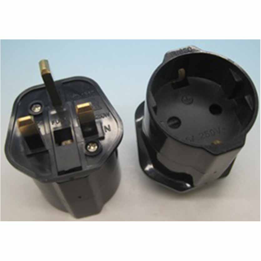 PR-338 (10pcs) SCHUKO ADAPTOR>UK 2PIN TO 3PIN GR KABEL