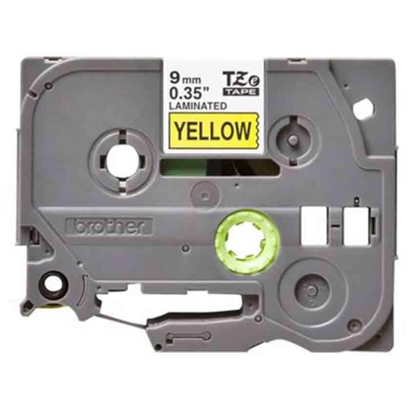 TZE621 9mm FLEXIBLE TAPE ROLL BLACK/YELLOW BROTHER