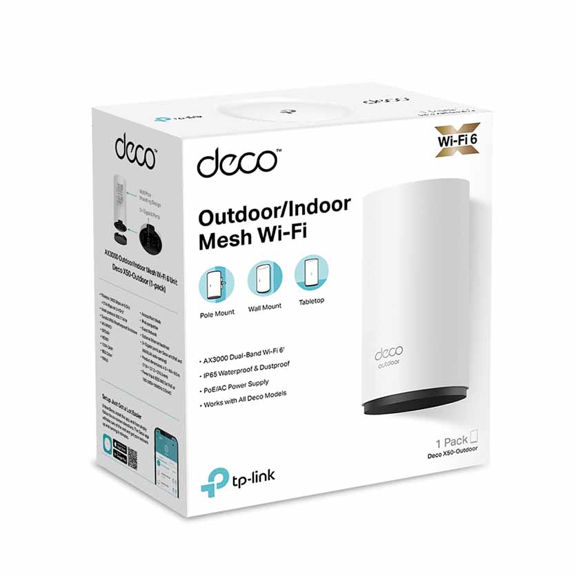 DECO X50 OUTDOOR (1PACK) AX3000 WHOLE HOME MESH WI-FI 6 SYSTEM TP-LINK