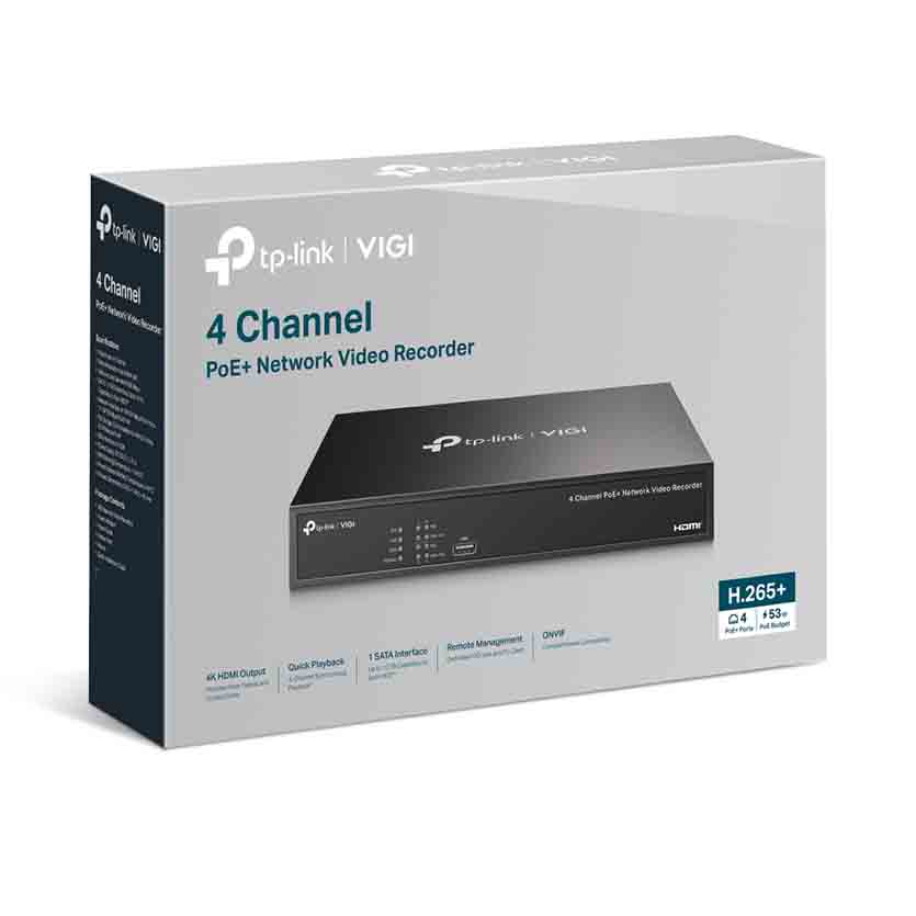 NVR1004H-4P VIGI 4 CHANNEL POE+ NETWORK VIDEO RECORDER TP-LINK