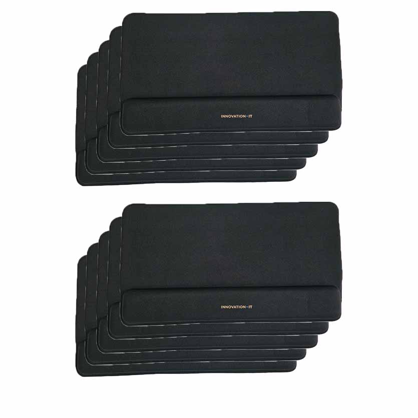 120844-10 10PCS MOUSEPAD BIG 465x260mm WITH KEYBOARD WRIST SUPPORT BLACK IT INNOVATION