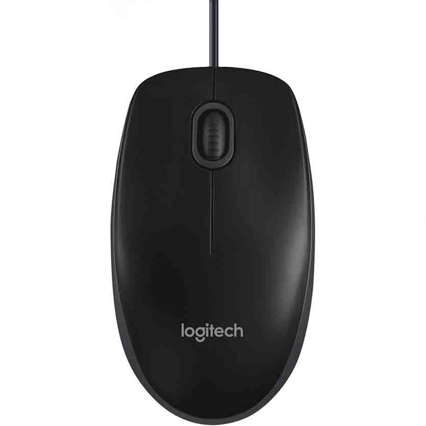 B100 MOUSE WIRED USB FULL-SIZE BLACK LOGITECH