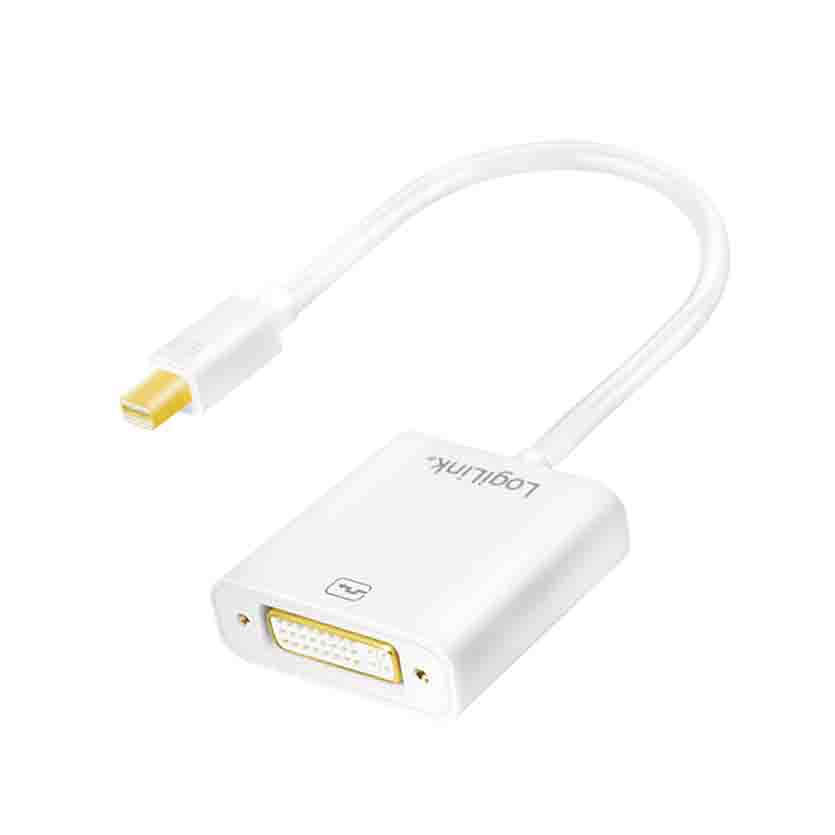 CV0037 DISPLAYPORT TO DVI MALE/FEMALE ADAPTER 1080p, WHITE, 0.1 m LOGILINK