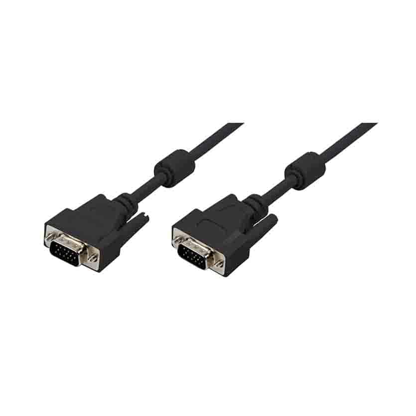 CV0016 VGA CABLE, HD15/M to HD15/M, 1080p, 2x FERRITE, BLACK, 10 m LOGILINK