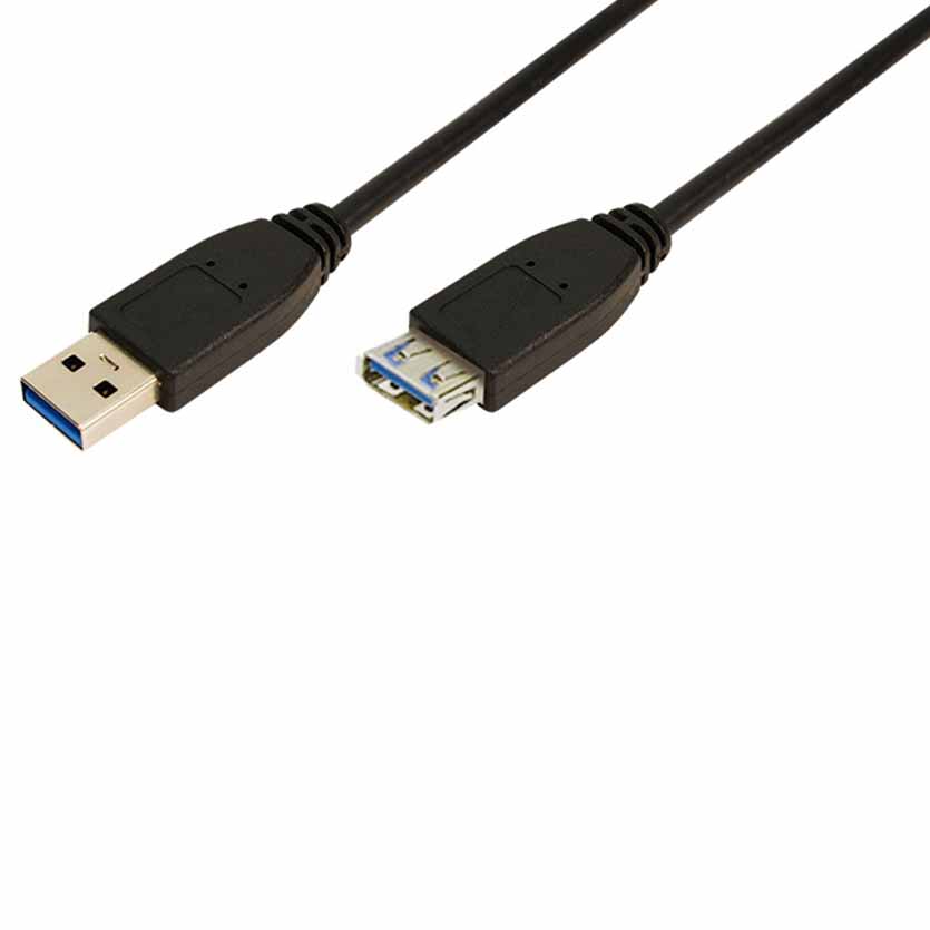 CU0041 1m USB3.0 A-A M/F BLK CABLE LOGILINK