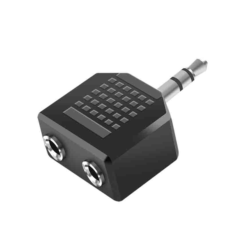 CA1002 AUDIO ADAPTER, 3.5 mm 3-Pin/M to 2x 3.5 mm 3-Pin/F, BLACK LOGILINK