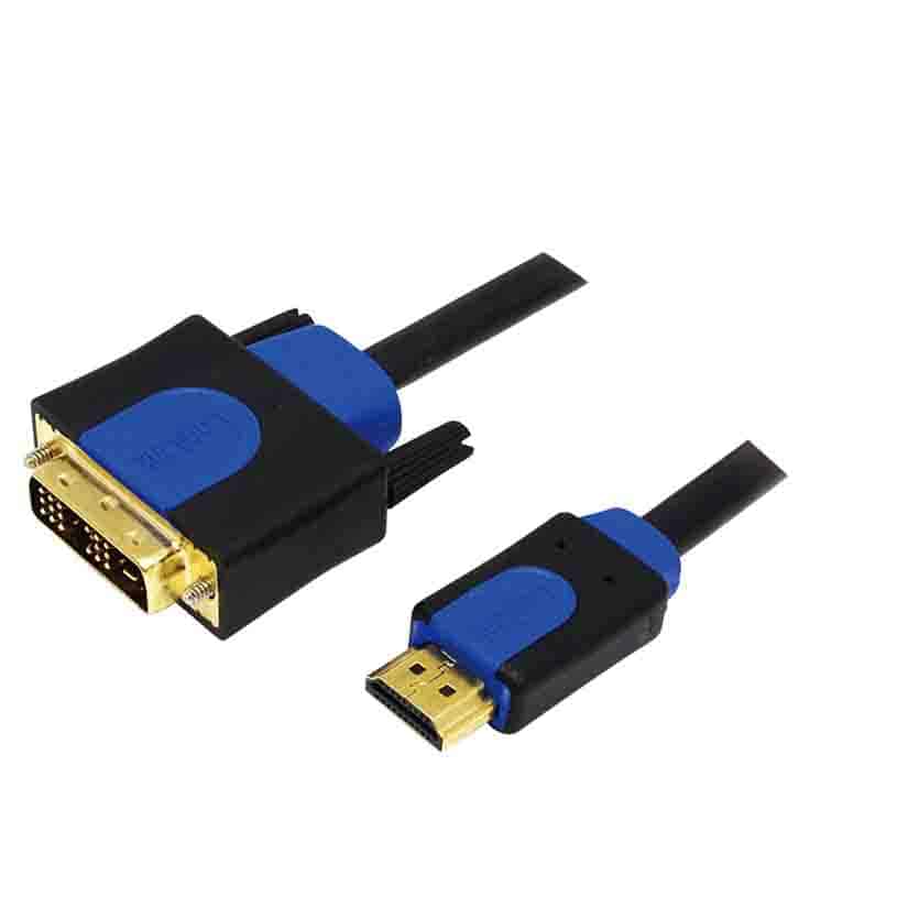 CHB3105 HDMI TO DVI MALE/MALE 1080p, BIDIRECT, BLACK/BLUE, 5 m LOGILINK
