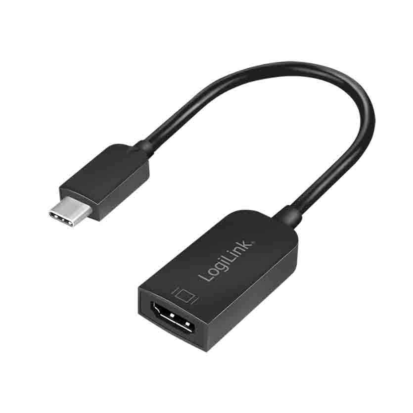 UA0236A USB Type-C ADAPTER, C/M to HDMI-A/F, 4K/30 Hz, black, 0.15 m LOGILINK