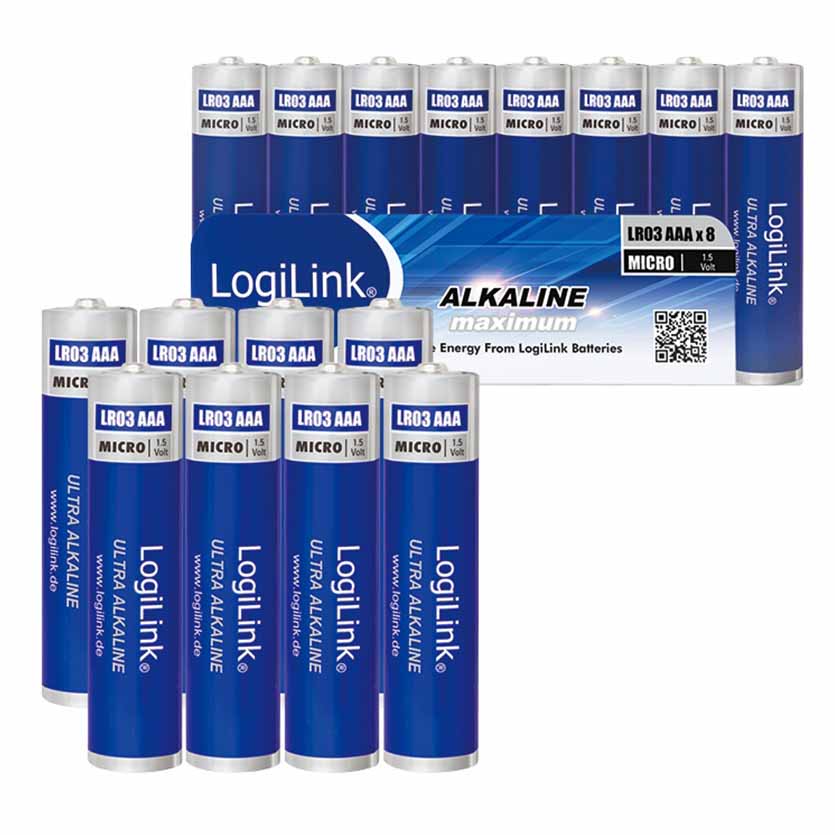 LR03F8 BATTERIES AAA x8pcs LR03 MICRO ULTRA POWER LOGILINK