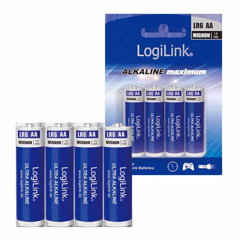 LR6B4 BATTERIES AA x4pcs LR6 MIGNON ULTRA POWER LOGILINK