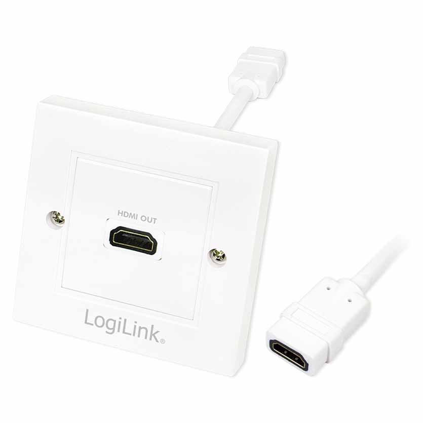 AH0014 HDMI WALL PLATE with 1x HDMI FEMALE 1-PORT LOGILINK