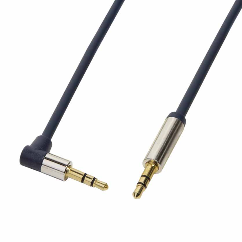 CA11100 1m 3.5AUDIO CBL STEREO 90° angled M/M BLUE LOGILINK