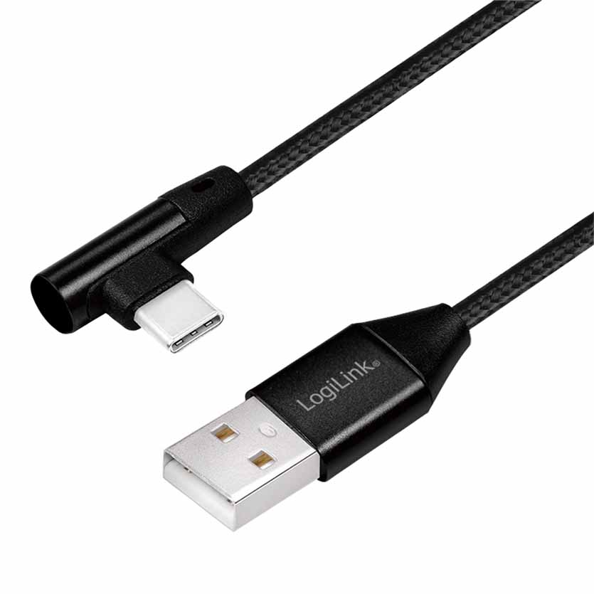 CU0138 1m USB2.0 A TO USB TYPE-C (ANGLED) M/M CHARGING CBL LOGILINK