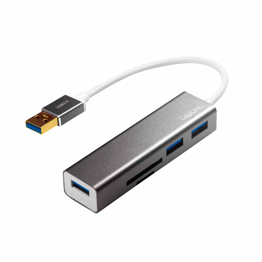 UA0306 HUB USB3.0 3-PORT WITH CARD READER, LOGILINK