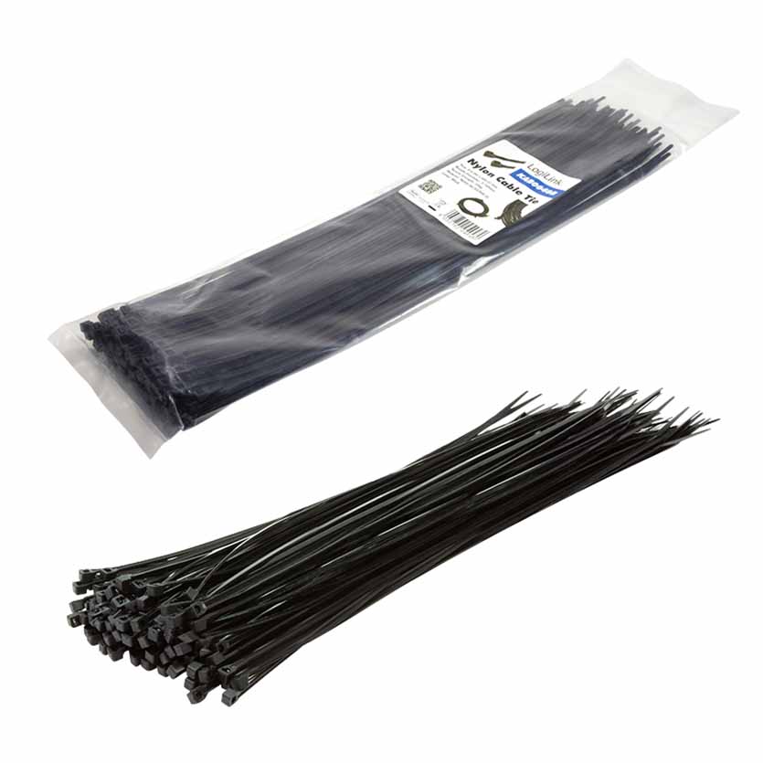 KAB0040B 400mm CABLES TIES INDUSTRIAL STANDARD BLACK LOGILINK
