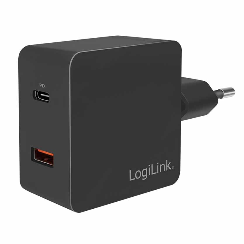 PA0220 USB WALL CHARGER 18W, 1xUSB-A & 1xUSB-C LOGILINK