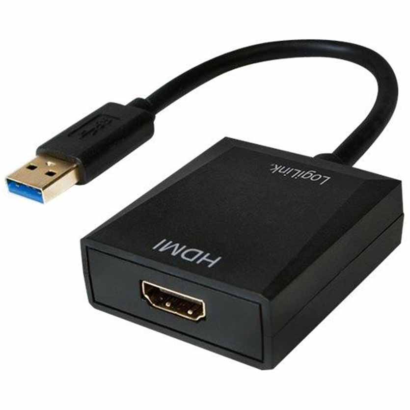 UA0233A 0.15m USB3.0 A/M TO HDMI A/F ADAPTER 1080p BLACK LOGILINK