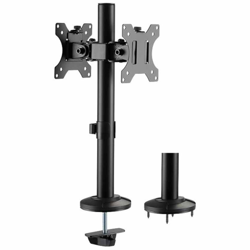 BP0109 TWO SIDED DUAL MONITOR DESK MOUNT, 17-32″, STEEL, CURVED SCREENS LOGILINK