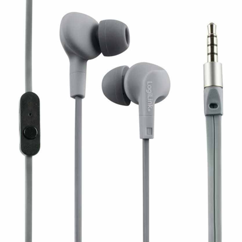 HS0041 STEREO IN-EAR HEADSET, WARER RESISTANT (IPX6), GREY LOGILINK