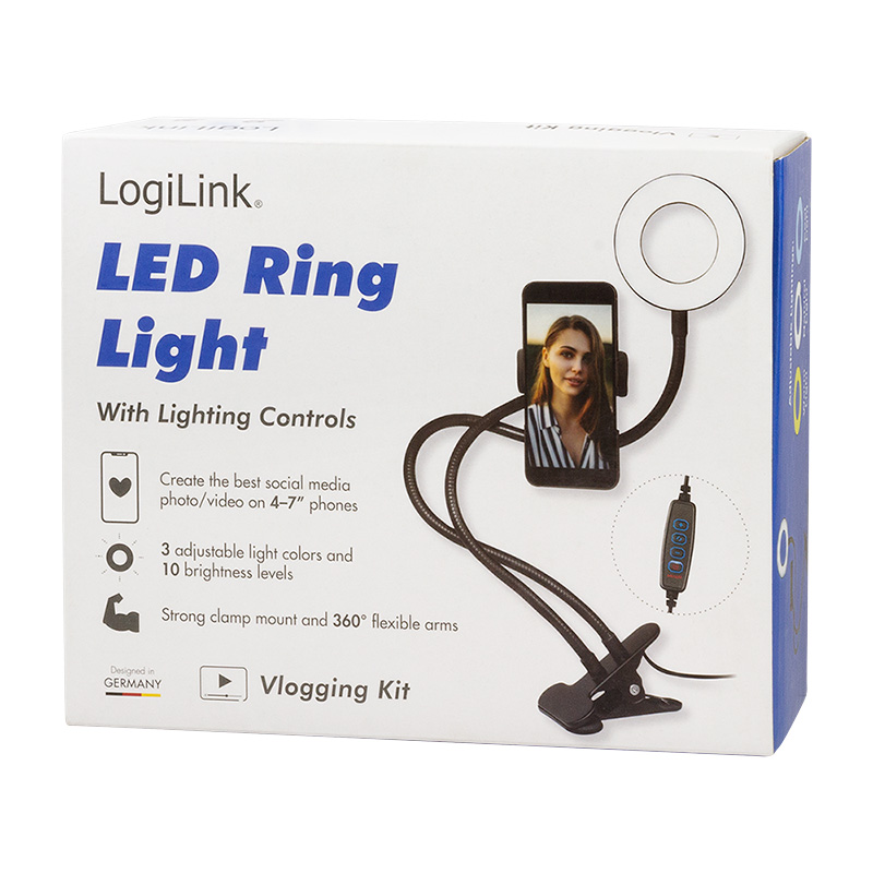AA0150 SMARTPHONE RING LIGHT CLAMP MOUNT LOGILINK