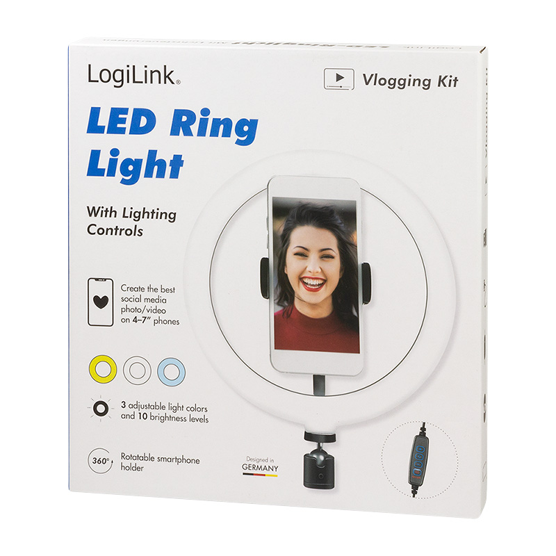 AA0151 SMARTPHONE RING LIGHT (FITS ON ANY TRIPOD) LOGILINK