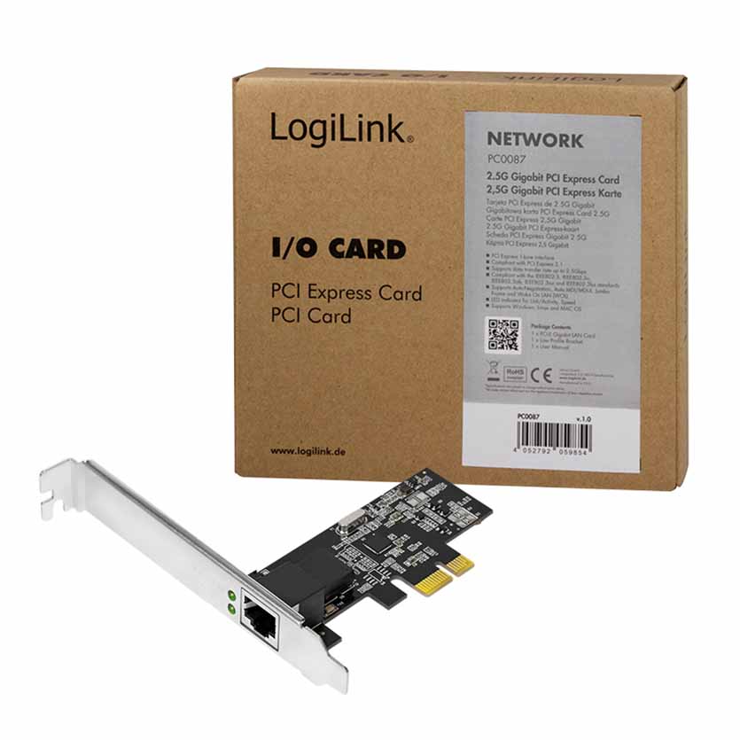 PC0087 GIGABIT 2.5 PCI EXPRESS ETHERNET CARD LOGILINK