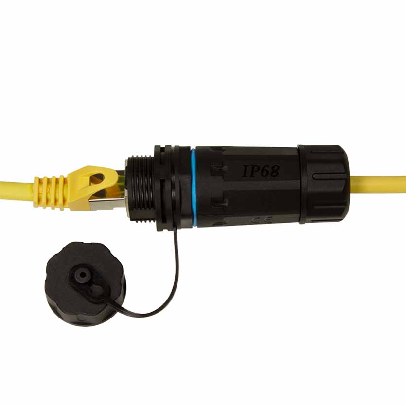NP0084 OUTDOOR BULKHEAD PATCH COUPLER CAT6A 2xRJ45 IP68 WITH CABLE GLAND, LOGILINK