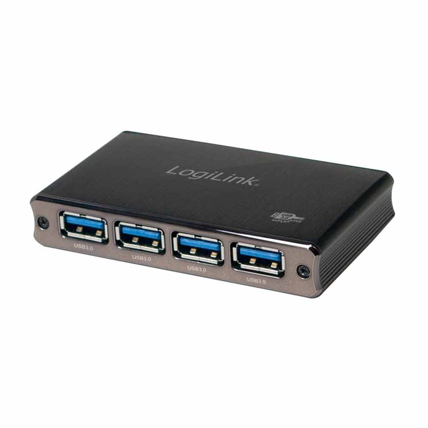 UA0282 HUB USB3.0 4-PORT W/PSU ALUMINUM LOGILINK