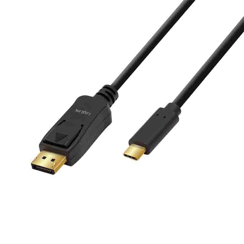 UA0335 1.8m USB-C 3.2 GEN1 TO DISPLAY PORT M/M 4K/120HZ BLACK LOGILINK