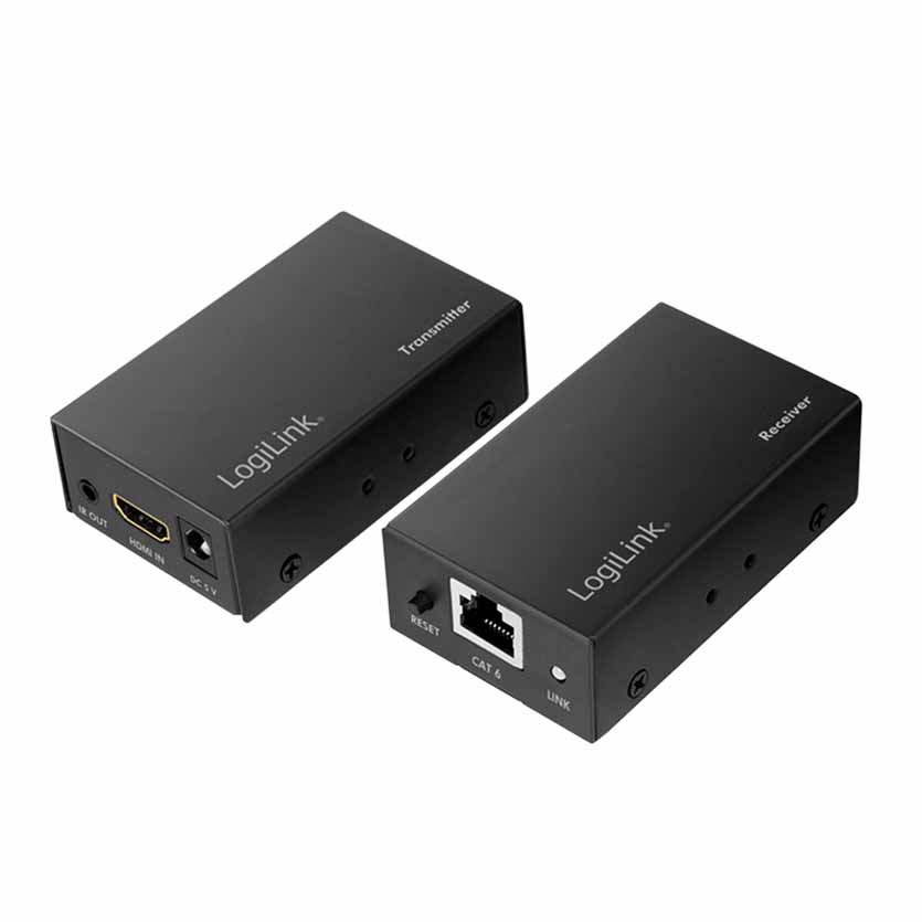 HD0023 HDMI EXTENDER SET VIA LAN, 60m, 1080P/60HZ, POC, IR, LOGILINK