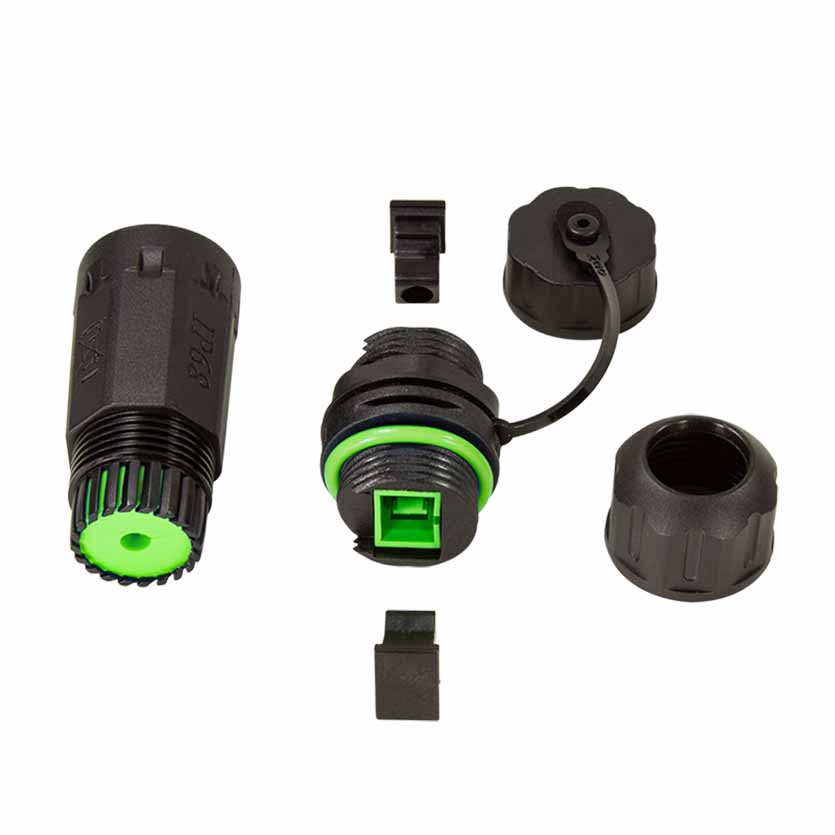 FA05SX2 WATERPROOF FIBER OPTIC SIMPLEX SC CONNECTOR WITH CABLE GLAND AND DUST CAP LOGILINK
