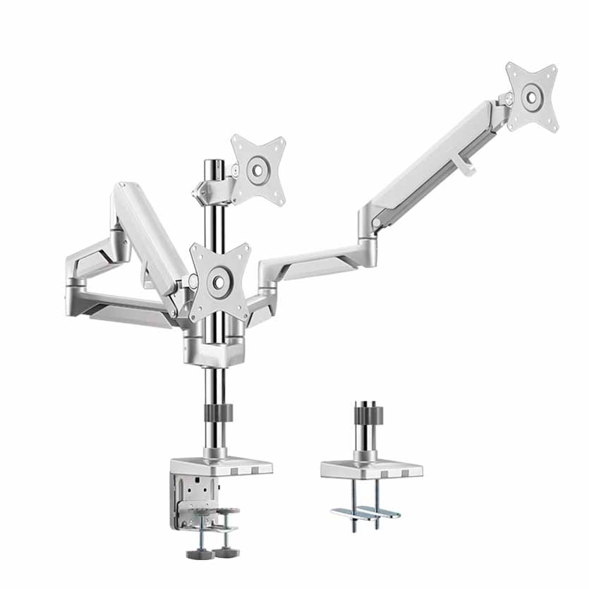 BP0090 TRIPLE MONITOR DESK MOUNT, 17-27″, ALUMINUM CURVED SCREENS LOGILINK