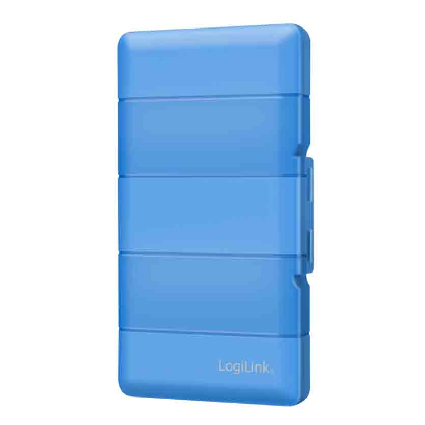 UA0417 STORAGE BOX FOR 4x M.2 NGFF / NVME SSDS, SHOCKPROOF, BLUE, LOGILINK