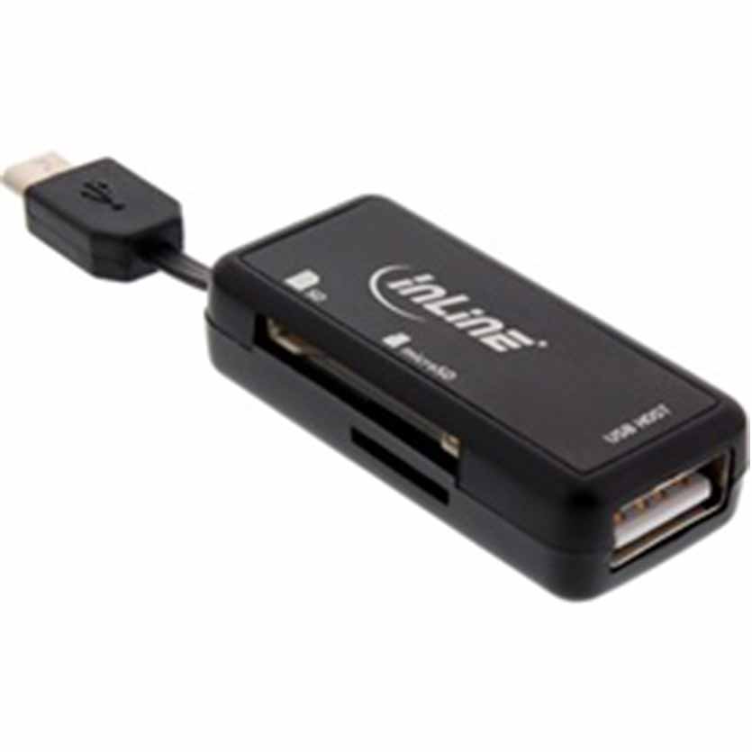 66776 OTG CARD READER DUAL FLEX 2SLOTS INLINE