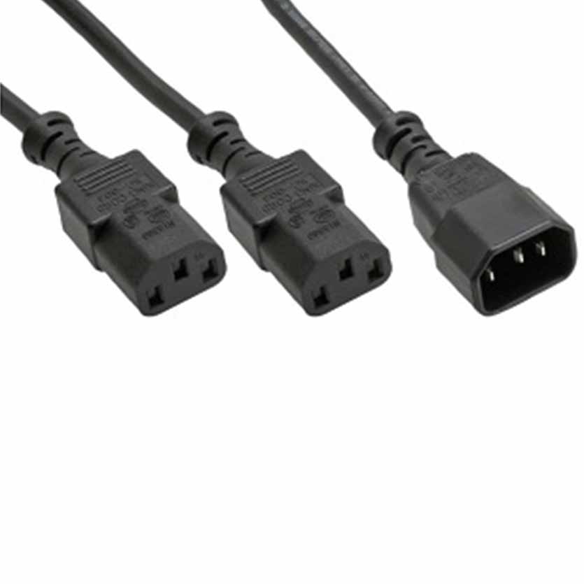 16633 Y-CABLE POWER 1xC14 TO 2xC13 1.8m INLINE