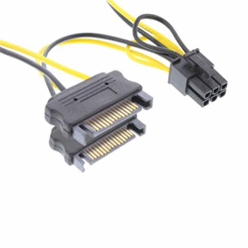 26628B POWER ADAPTER 2xSATA TO 6PIN FOR PCIe GRAPHICS CARD 0,15m INLINE