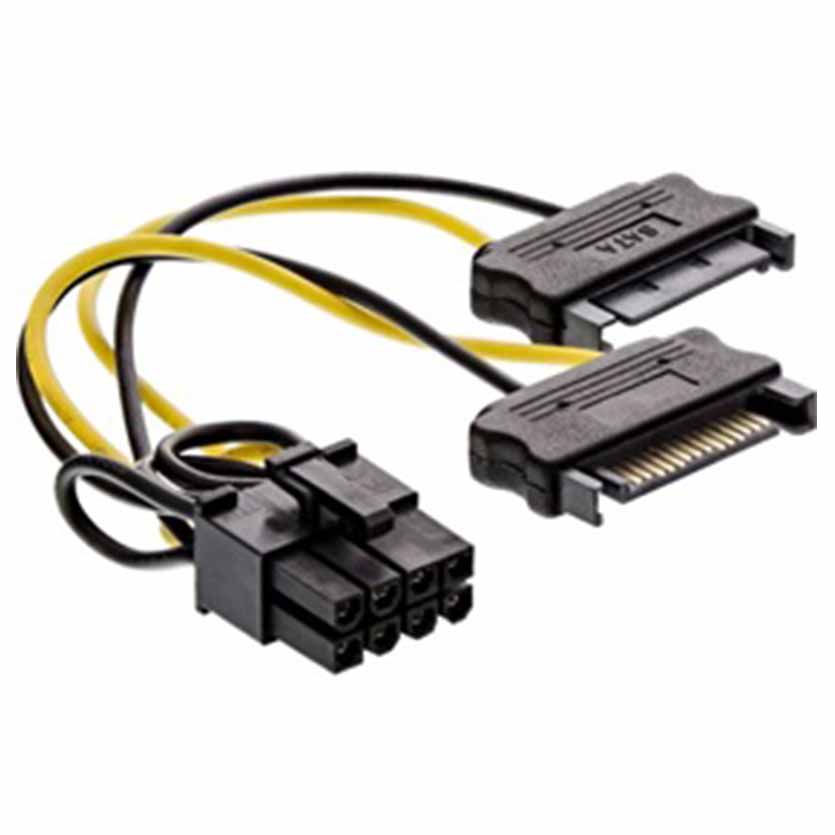 26628D POWER ADAPTER 2xSATA TO 8PIN FOR PCI-EXPRESS PLUG 0,15m INLINE