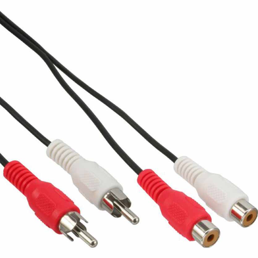 89932 2.5m AUDIO CABLE 2xRCA M/F INLINE